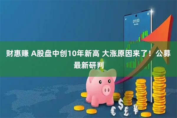 财惠赚 A股盘中创10年新高 大涨原因来了！公募最新研判