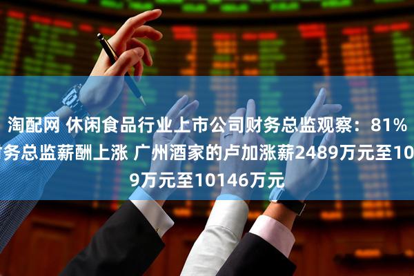 淘配网 休闲食品行业上市公司财务总监观察：81%的公司财务总监薪酬上涨 广州酒家的卢加涨薪2489万元至10146万元
