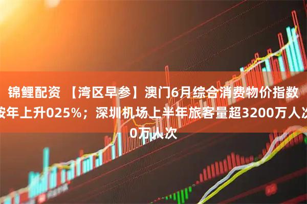 锦鲤配资 【湾区早参】澳门6月综合消费物价指数按年上升025%；深圳机场上半年旅客量超3200万人次